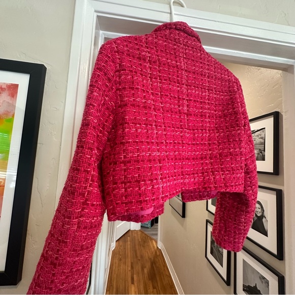 Endless Rose Pink Tweed Cropped Blazer - Picture 2 of 4